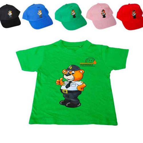Bamse Betjent, cap + grøn t-shirts